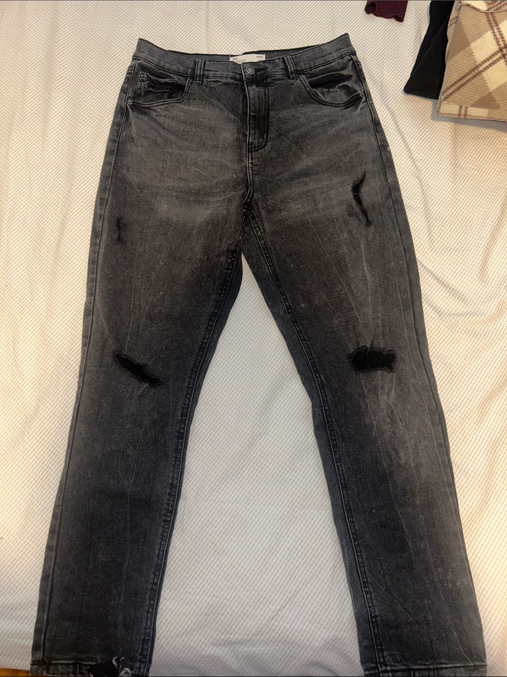 Ardene High Rise Distressed Skinny Jeans - Black Wash